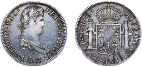 Mexico Spanish colony 1821 Zs RG 8 Reales - Fernando VII (Royalist Coinage) Silver (.903) Zacatecas Mint 26.92g VF KM 111.5