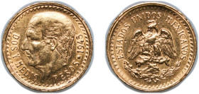 Mexico United Mexican States 1945 2½ Pesos Gold (.900) Mexico City Mint (180000) 2.1g AU KM 463 Fr 169