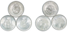 Mexico United Mexican States 1948-1977 Mo 5 Pesos (3 Lots) Silver Mexico City Mint UNC