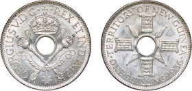 Papua New Guinea Australian Territory 1936 1 Shilling - George V Silver (.925) Melbourne Mint (1360000) 5.35g UNC KM 5 Schön 5