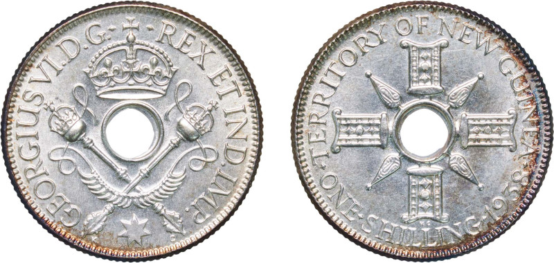 Papua New Guinea Australian Territory 1938 1 Shilling - George VI Silver (.925) ...