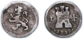 Peru Spanish colony 1819 L ¼ Real - Fernando VII Silver (.896) 0.64g VF KM 108