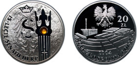 Poland Third Republic 2004 MW 20 Zlotys (Polish Senate) Silver (.925) (with amber) Warsaw Mint (67000) 28.28g PF Y 504
