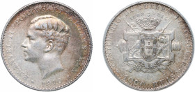 Portugal Kingdom 1910 1000 Réis - Manuel II (Peninsular War) Silver (.835) Lisbon Mint (200000) 25.09g VF KM 558 Gomes E2 07