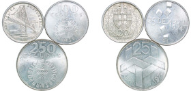 Portugal 1966-1974 Escudos (3 Lots) Silver Lisbon Mint UNC