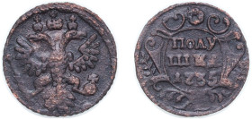Russia Russian Empire 1735 1 Polushka - Anna Copper Plashilnaya Mill Mint (21040000) 3.58g XF KM 187