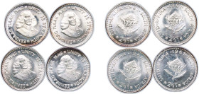 South Africa Republic 1961 2½ Cents (1st decimal series, 4 Lots) Silver (.500) Pretoria Mint (292000) UNC KM 58 Hern R10-13