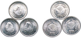 South Africa Republic 1964 5 Cents (1st decimal series, 3 Lots) Silver (.500) Pretoria Mint (3567000) UNC KM 59 Hern R14-17 Schön 80