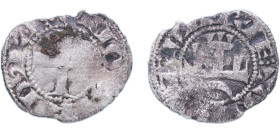 Spain Kingdom of Navarre 1253 - 1270 1 Dinero - Teobaldo II Billon 0.51g VF Cru 228