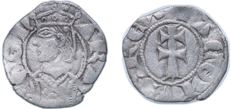 Spain Kingdom of Aragon 1291 - 1327 1 Denier - Iacobus II Billon Jaca Mint 0.76g...