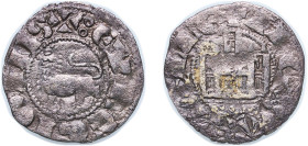 Spain Kingdom of Castile and Leon 1295 - 1312 1 Dinero - Fernando IV (three points) 0.7 1g VF AB 328