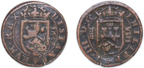 Spain Kingdom 1641 12 Maravedis - Felipe IV (countermark) Billon 7.61g VF