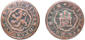 Spain Kingdom 1597 4 Maravedis - Felipe II Copper Segovia Mint 5.55g VF Cal 865