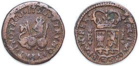 Spain Kingdom 1720 1 Maravedi - Felipe V Copper Barcelona Mint 2g XF KM 301.1