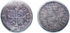 Spain Kingdom 1726 F ½ Real - Felipe V (1st type) Silver (.833) Segovia Mint 1.1g VF KM 333.2