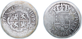 Spain Kingdom 1728 S P 1 Real - Felipe V Silver (.833) Seville Mint 2.37g VF KM 306.2