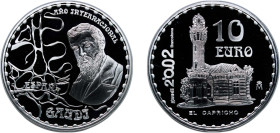 Spain Kingdom 2002 M 10 Euros (Gaudí - El Capricho) Silver (.925) Madrid Mint (25000) 27g PF KM 1083