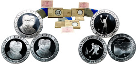 Spain Kingdom 1991 2000 Pesetas Set - Juan Carlos I (1992 Summer Olympics, Barcelona; 3 Lots) Silver (.925) Madrid Mint PF