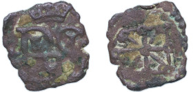 Spain Kingdom of Navarre Spanish states 1621 - 1665 ½ Cornado - Felipe IV Copper 0.71g F Cal 1503