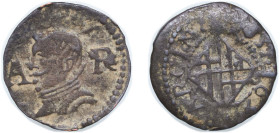 Spain Principality of Catalonia Spanish states 1622 - 1655 1 Ardite - Felipe IV Copper La Seca Mimt 1.45g VF KM 21