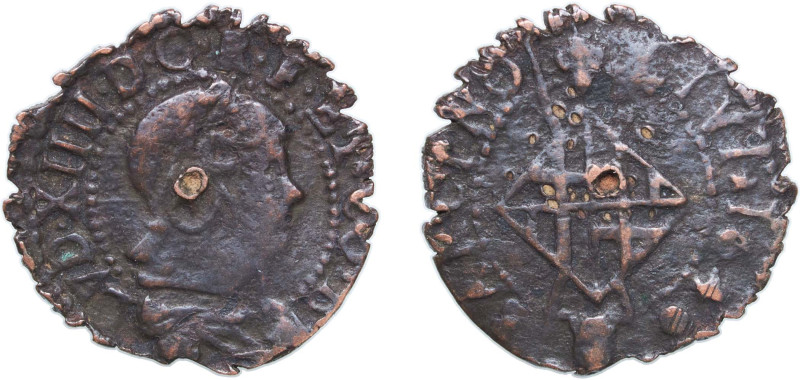 Spain Principality of Catalonia Spanish states 1646 1 Seiseno - Luis XIV Copper ...