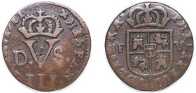 Spain Kingdom of Valencia Spanish states 1711 1 Treseta - Felipe V Copper 2.6g VF KM 249