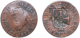 Spain Kingdom of Majorca Spanish states 1812 12 Dineros - Fernando VII Copper 6.53g VF C L51 Cal 1594