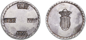 Spain Principality of Catalonia Spanish states 1809 5 Pesetas - Fernando VII (Tarragona, large 0) Silver (.903) 26.63g VF KM 6