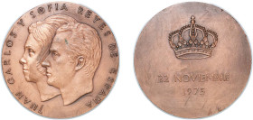 Spain Kingdom 1975 Medal - Juan Carlos I (Juan Carlos y Sofía, Reyes de España) Copper 163.98g UNC