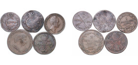 Sweden Kingdom 1746-1851 Coinage (5 Lots) Copper VF