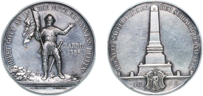 Switzerland Federal State 1888 Medal - Fifth Saecularfeier The Battle of Näfels ...