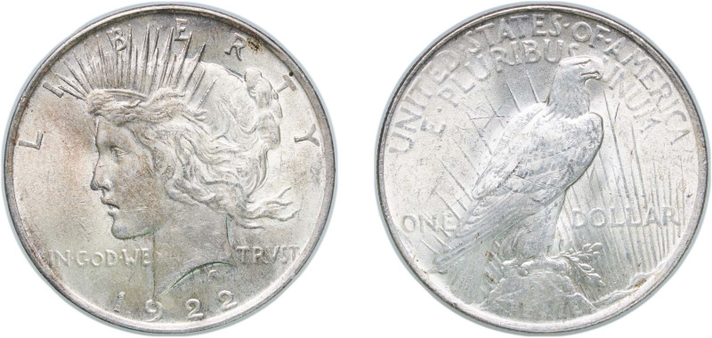 United States Federal republic 1922 1 Dollar "Peace Dollar" Silver (.900) Philad...