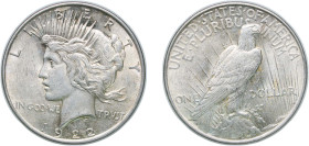 United States Federal republic 1922 1 Dollar "Peace Dollar" Silver (.900) Philadelphia Mint (35401) 26.74g AU KM 150