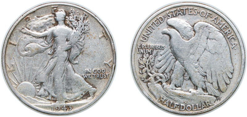United States Federal republic 1943 ½ Dollar "Walking Liberty Half Dollar" Silve...