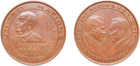 United States Federal republic ND Medal - Nixon's Visit to Peking/China Joins the United Nations Copper 28.35g UNC
