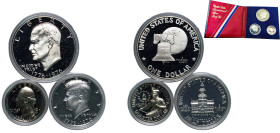 United States Federal republic 1976 S "Eisenhower Bicentennial Dollar" Set (3 Lots) Silver San Francisco Mint PF