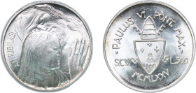Vatican City City State 1975 500 Lire - Pavlvs VI (Holy Year - Forgiveness) Silver (.835) Rome Mint (200000) 11g BU KM 131