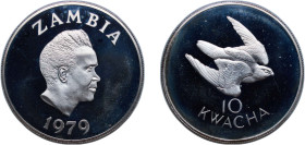 Zambia Republic 1979 10 Kwacha (Conservation) Silver (.925) Royal Mint (3256) 35.37g PF KM 19a Schön 19a