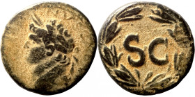 Domitian. (81-96 AD). Æ Bronze. Syria. Antioch. Obv: laureate bust of Domitian left. Rev: SC in laurel-wreath
20mm 6,62g
Artificial sand patina