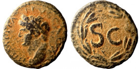 Domitian. (81-96 AD). Æ Bronze. Syria. Antioch. Obv: laureate bust of Domitian left. Rev: SC in laurel-wreath
22mm 6,13g
Artificial sand patina