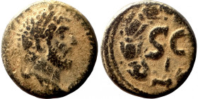Antoninus Pius, 138-161. Seleucis and Pieria. Antioch. Ae Laureate head of Antoninus Pius, right. S C within laurel wreath
21mm 9,48g
Artificial san...