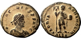 Arcadius, 383-408. Follis Antioch. D N ARCADIVS P F AVG Rosette-diademed, draped and cuirassed bust of Arcadius to right. Rev. GLORIA ROMANORVM Arcadi...