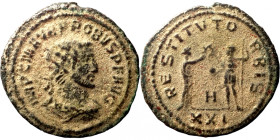 Probus, 276-282. Antoninianus, Antioch. IMP C M AVR PROBVS AVG Radiate, draped and cuirassed bust of Probus to right, seen from behind. Rev. CLEMENTIA...