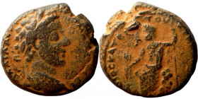 Marcus Aurelius (?), as Caesar, 139-161. Ae Bare-headed, draped and cuirassed bust right. Rev. Zeus seated left, holding long sceptre. 
21mm 9,79g
A...