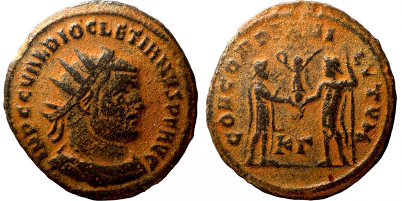 Diocletian (284-305) AE21 Antoninianus, Cyzikus, struck AD 295-289. IMP CC VAL D...