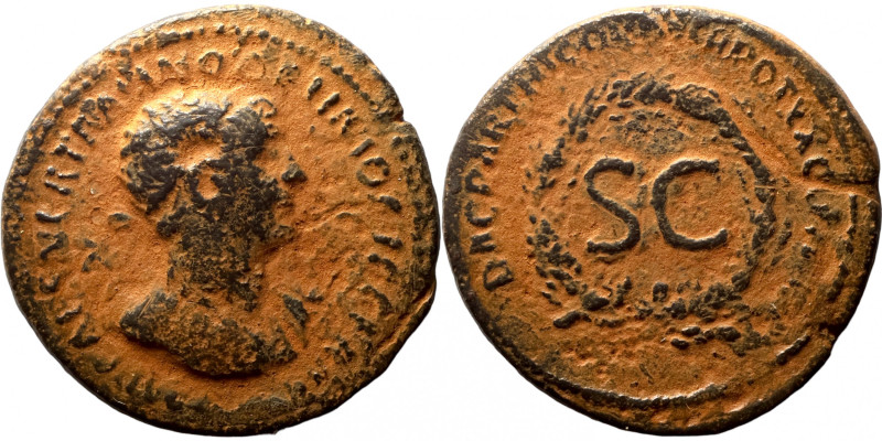 Hadrian 117-138AD AE Bronze
24mm 6,17g
Artificial sand patina