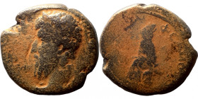 Lucius Verus, 161-169. Laureate head of Lucius Verus right. Rev. S C, Ε below, all within laurel wreath.
20mm 8,41g
Artificial sand patina