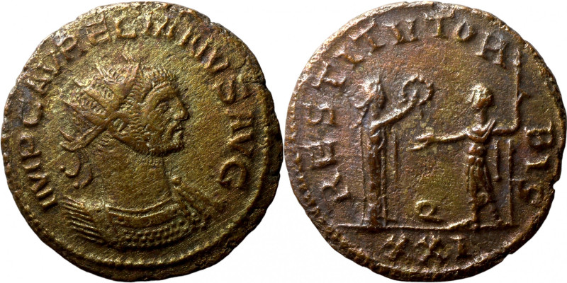 AURELIAN (270-275). Antoninianus. Obv: IMP AVRELIANVS AVG. Radiate, draped and c...