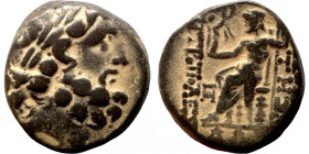 SYRIA, Seleucis and Pieria. Antioch, 1st century BC. Ae (bronze, 11.86 g, 24 mm). Laureate head of Zeus right. 
18mm 7,23g
Artificial sand patina