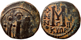 Byzantine coin
23mm 6,62g
Artificial sand patina